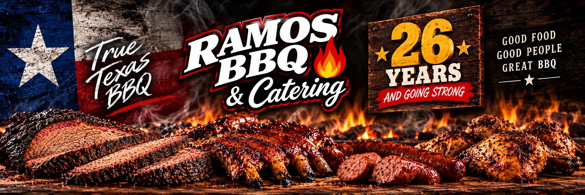Ramos BBQ & Catering — True Texas BBQ, 26 years and going strong. Good food, good people, great BBQ.